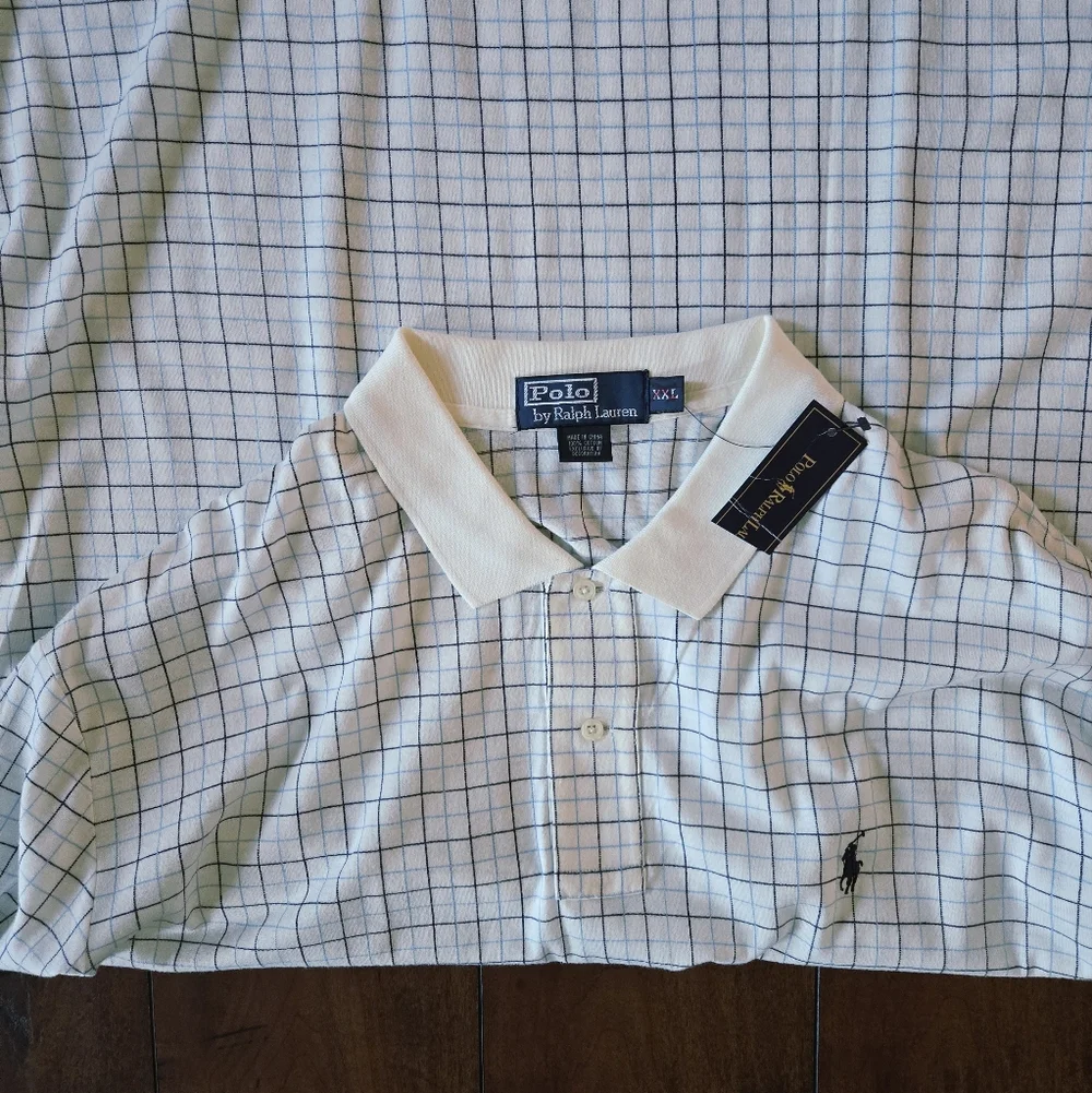 Polo Ralph Lauren Men's Vintage Check Short Sleeves Polo Classic Shirt Size XXL - Picture 5 of 6